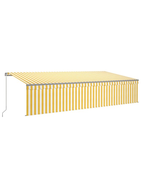 Rankiniu būdu ištraukiama markizė, geltona ir balta, 6x3m