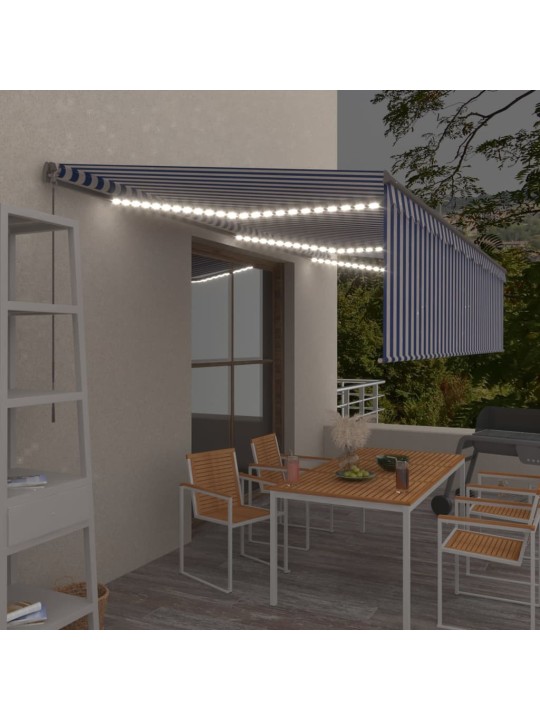 Rankiniu būdu ištraukiama markizė, mėlyna ir balta, 6x3m