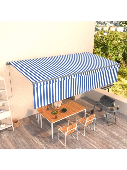 Automatiniu būdu ištraukiama markizė, mėlyna ir balta, 6x3m