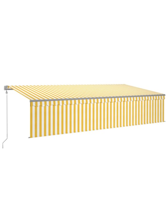 Automatiniu būdu ištraukiama markizė, geltona ir balta, 6x3m