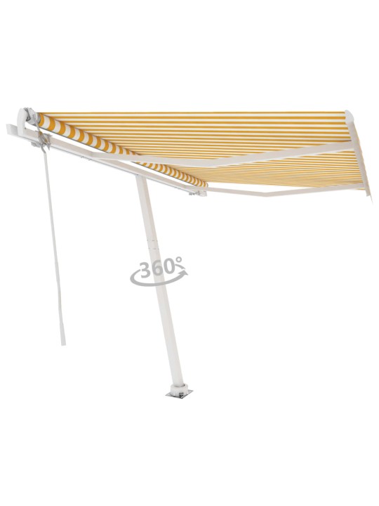 Pastatoma automatinė markizė, geltona/balta, 300x250cm