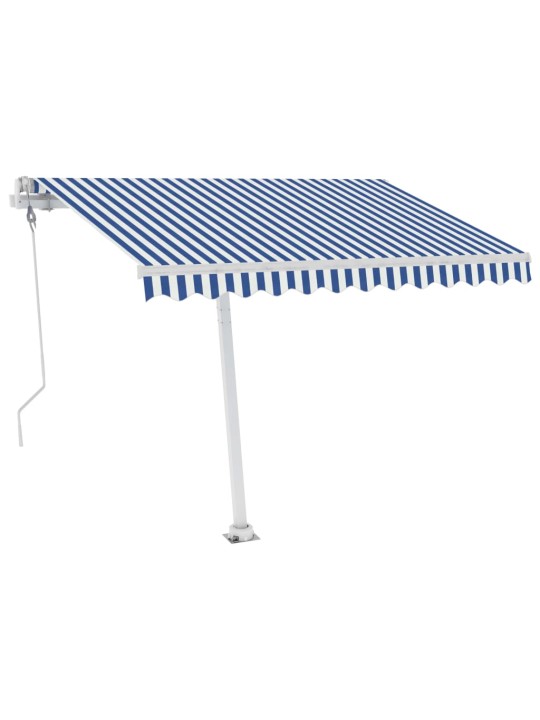 Automatinė markizė su LED/vėjo jutikliu, mėlyna/balta, 300x250m