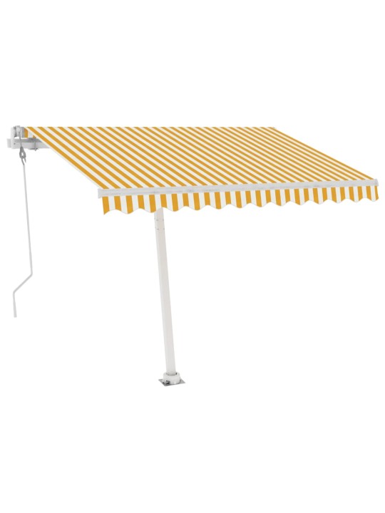 Markizė su LED/vėjo jutikliu, geltona/balta, 300x250cm