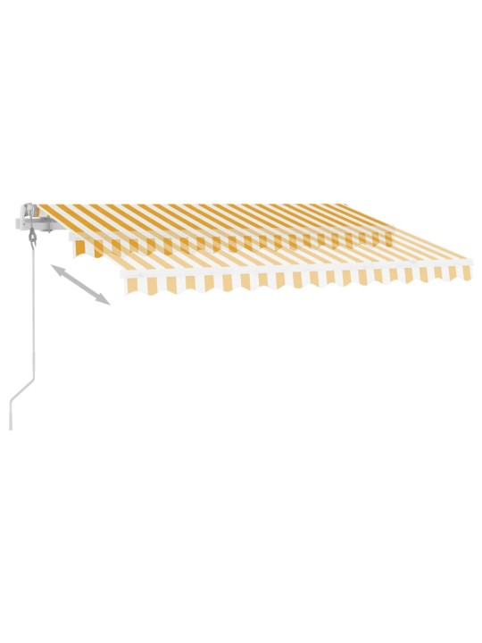 Markizė su LED/vėjo jutikliu, geltona/balta, 300x250cm