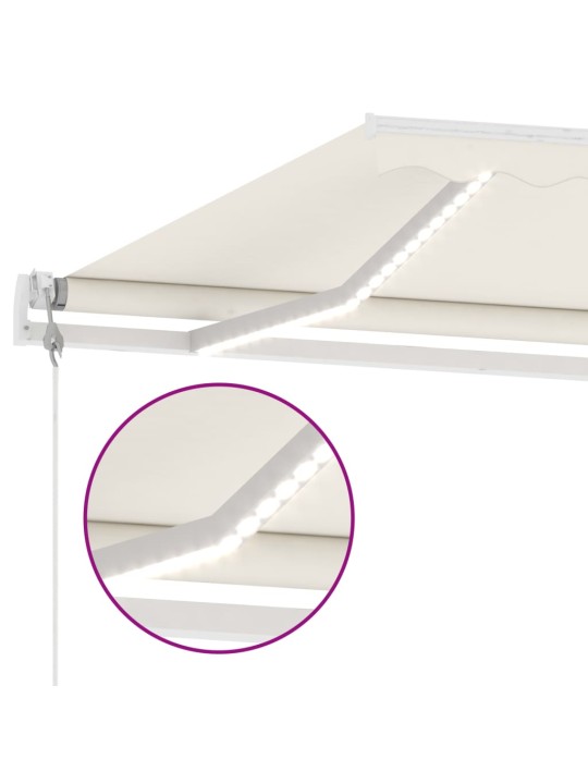 Automatinė markizė su LED/vėjo jutikliu, kreminė, 350x250cm
