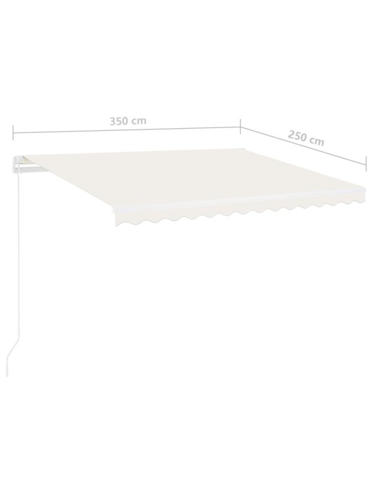 Automatinė markizė su LED/vėjo jutikliu, kreminė, 350x250cm