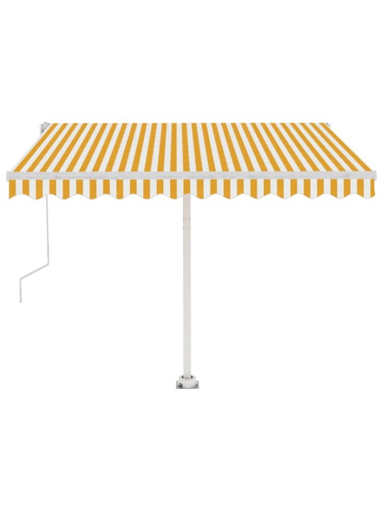 Markizė su LED/vėjo jutikliu, geltona/balta, 350x250cm