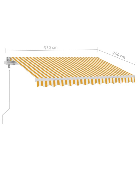 Markizė su LED/vėjo jutikliu, geltona/balta, 350x250cm