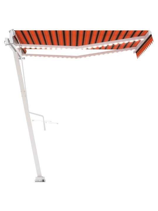 Markizė su LED/vėjo jutikliu, oranžinė/ruda, 350x250cm