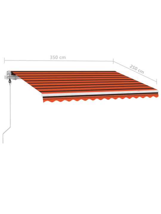 Markizė su LED/vėjo jutikliu, oranžinė/ruda, 350x250cm