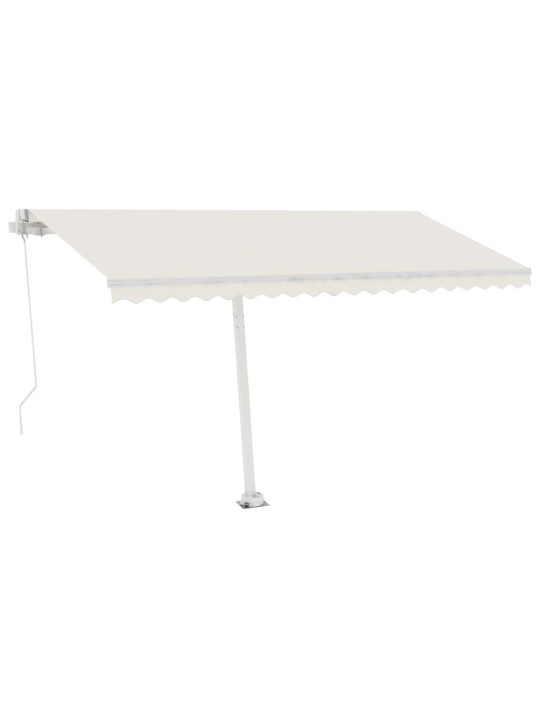 Rankiniu būdu ištraukiama markizė su LED, kreminė, 400x300cm