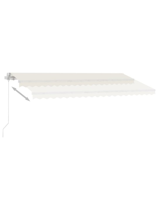 Rankiniu būdu ištraukiama markizė su LED, kreminė, 400x300cm
