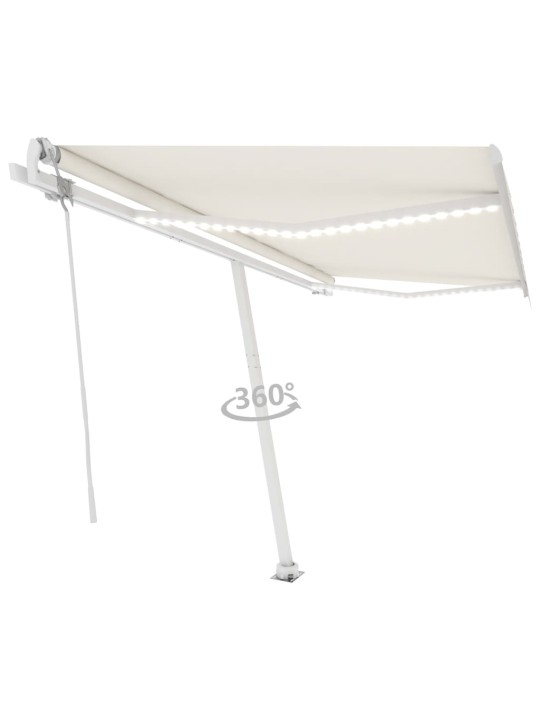 Automatinė markizė su LED/vėjo jutikliu, kreminė, 450x300cm