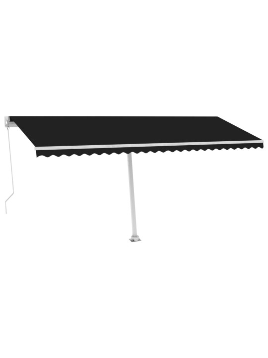 Rankiniu būdu ištraukiama markizė su LED, antracito, 500x300cm
