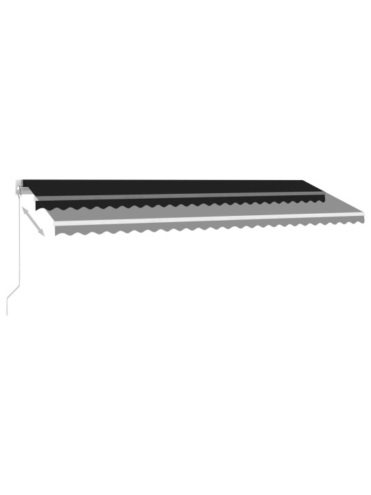 Rankiniu būdu ištraukiama markizė su LED, antracito, 500x300cm