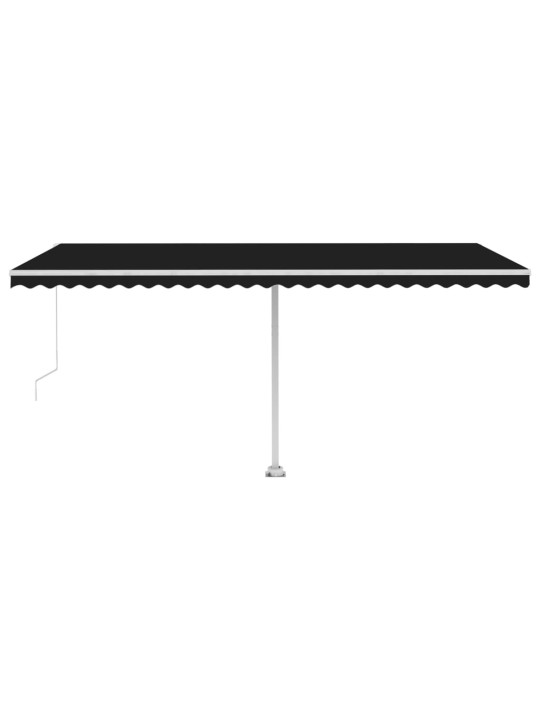 Rankiniu būdu ištraukiama markizė su LED, antracito, 500x300cm