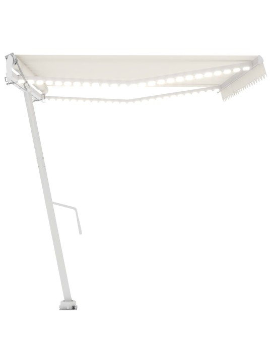 Automatinė markizė su LED/vėjo jutikliu, kreminė, 500x300cm
