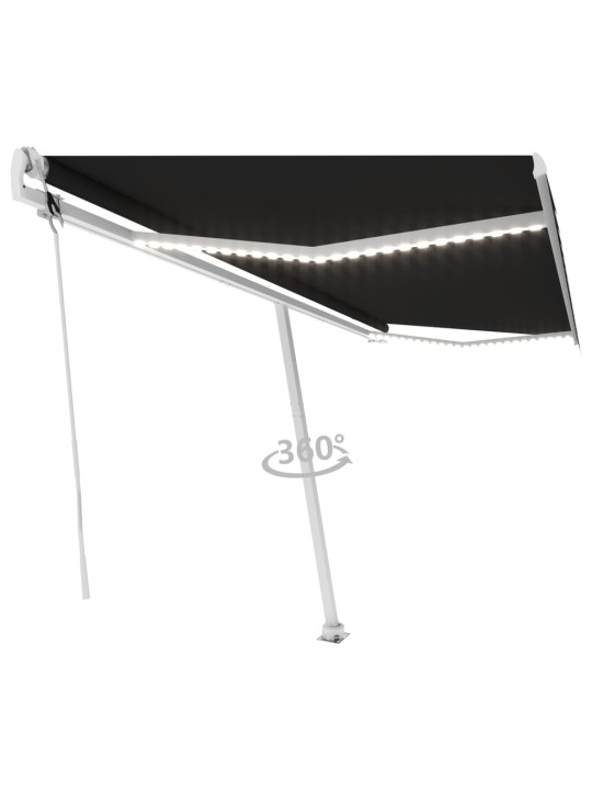 Automatinė markizė su LED/vėjo jutikliu, antracito, 500x300cm
