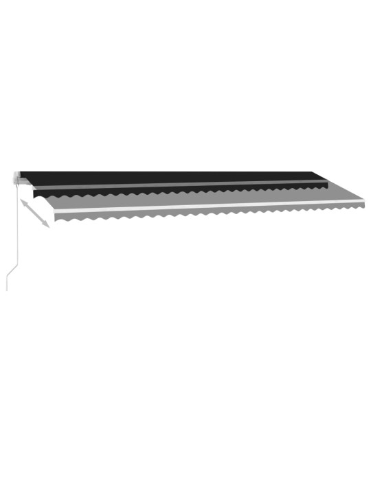 Rankiniu būdu ištraukiama markizė su LED, antracito, 600x300cm