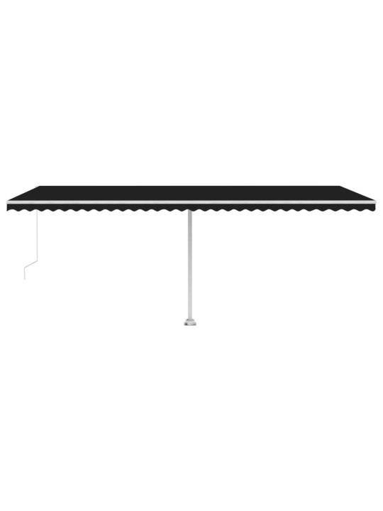 Rankiniu būdu ištraukiama markizė su LED, antracito, 600x300cm