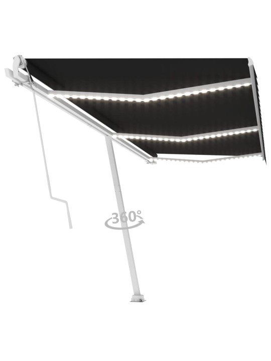 Automatinė markizė su LED/vėjo jutikliu, antracito, 600x300cm