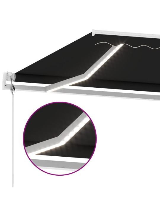 Automatinė markizė su LED/vėjo jutikliu, antracito, 600x300cm