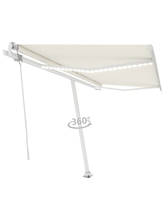 Automatinė markizė su LED/vėjo jutikliu, kreminė, 400x350cm