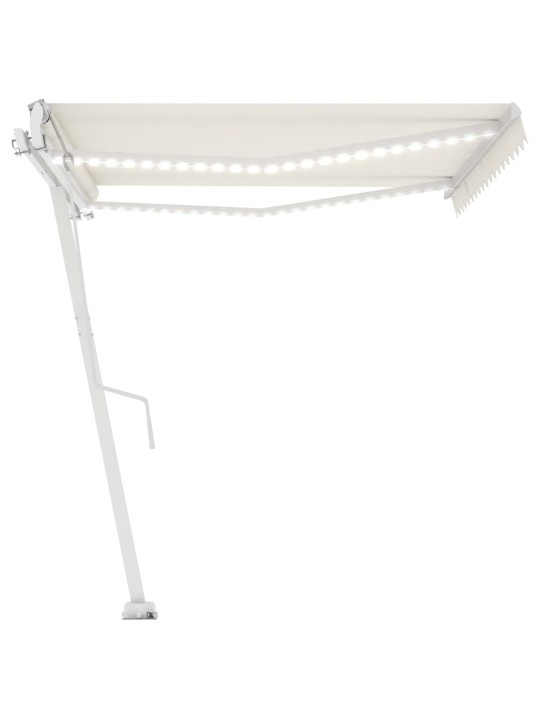 Automatinė markizė su LED/vėjo jutikliu, kreminė, 400x350cm