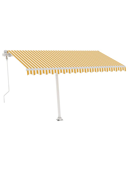 Markizė su LED/vėjo jutikliu, geltona/balta, 450x350cm