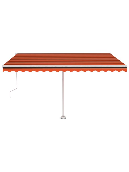 Markizė su LED/vėjo jutikliu, oranžinė/ruda, 450x350cm