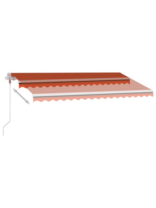 Markizė su LED/vėjo jutikliu, oranžinė/ruda, 450x350cm