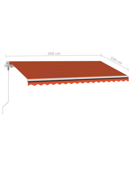 Markizė su LED/vėjo jutikliu, oranžinė/ruda, 450x350cm