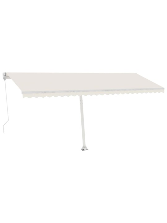 Rankiniu būdu ištraukiama markizė su LED, kreminė, 500x350cm
