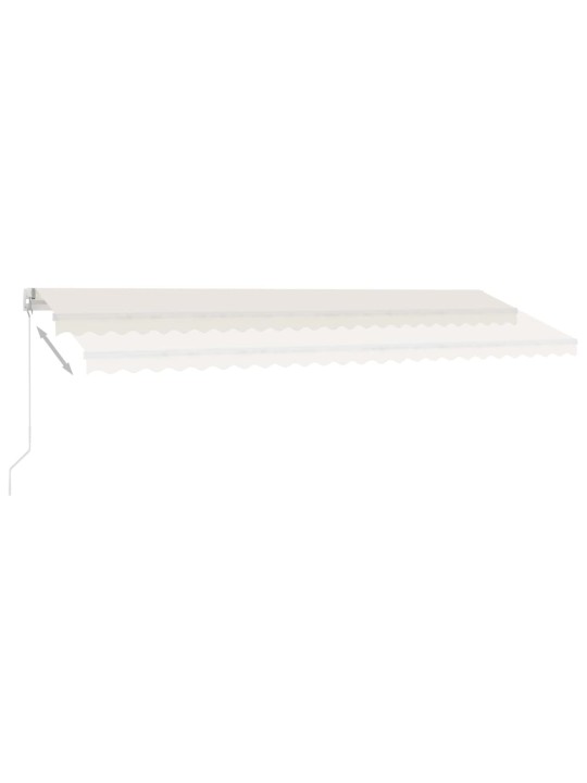 Rankiniu būdu ištraukiama markizė su LED, kreminė, 500x350cm