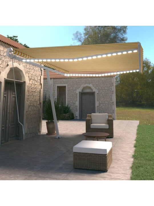 Rankiniu būdu ištraukiama markizė, geltona ir balta, 500x350cm