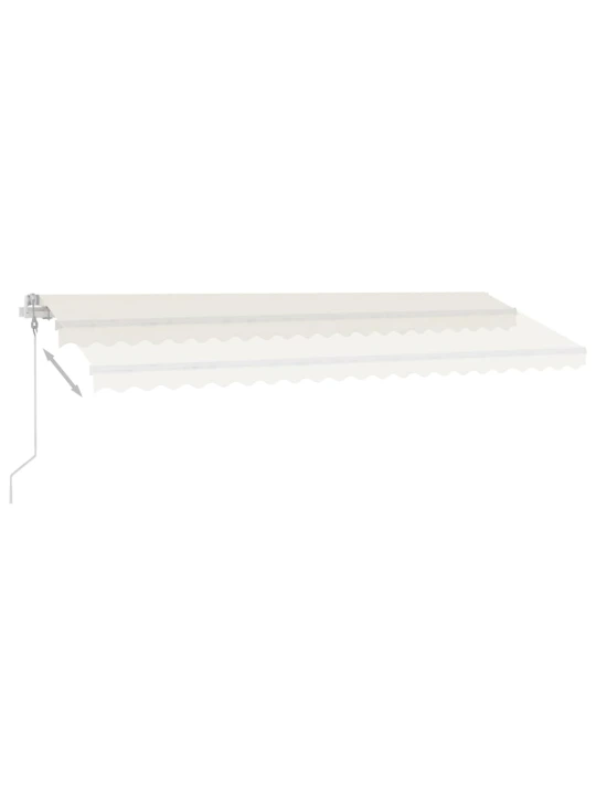 Automatinė markizė su LED/vėjo jutikliu, kreminė, 500x350cm