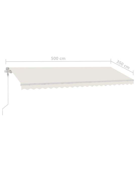 Automatinė markizė su LED/vėjo jutikliu, kreminė, 500x350cm