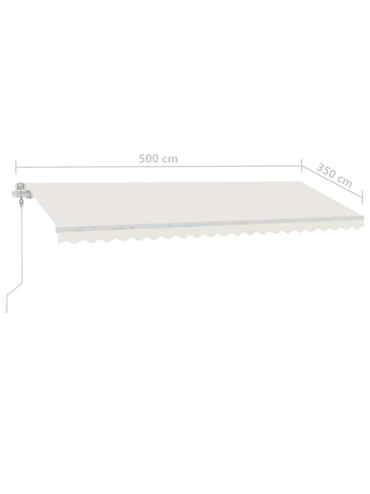 Automatinė markizė su LED/vėjo jutikliu, kreminė, 500x350cm