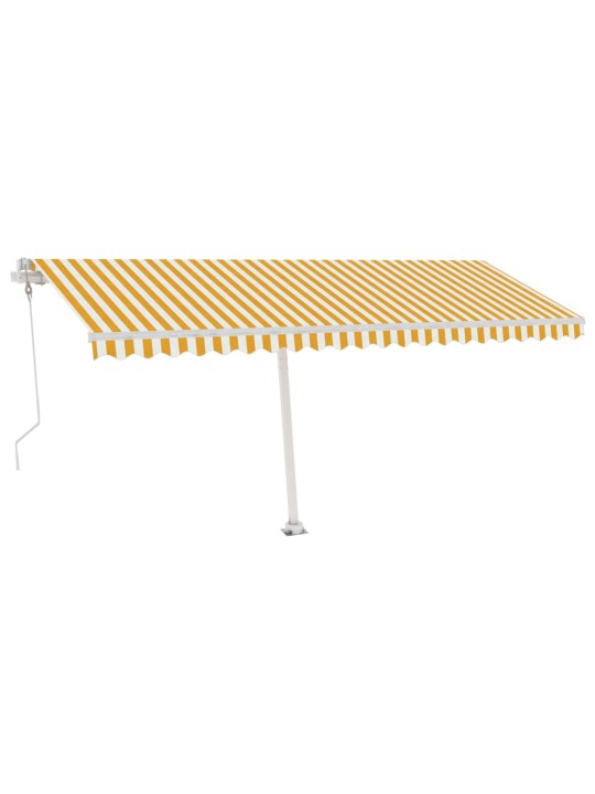 Markizė su LED/vėjo jutikliu, geltona/balta, 500x350cm