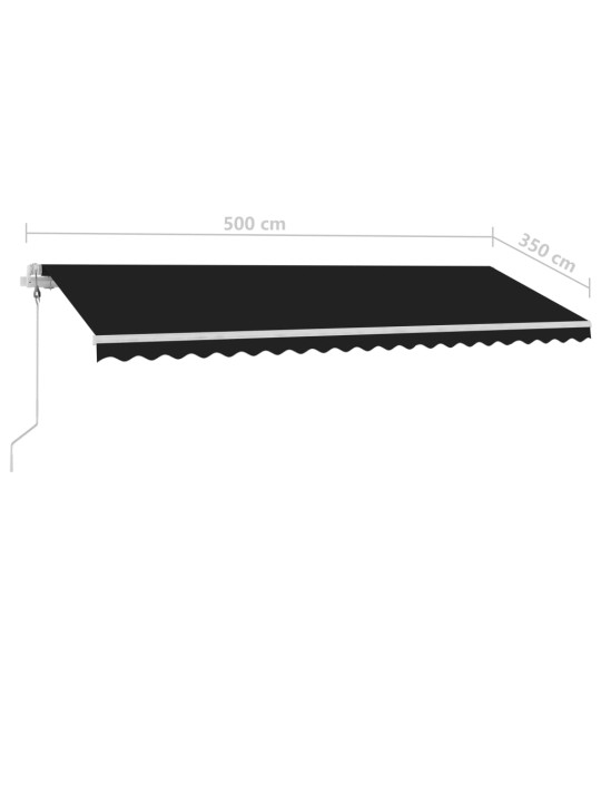 Automatinė markizė su LED/vėjo jutikliu, antracito, 500x350cm