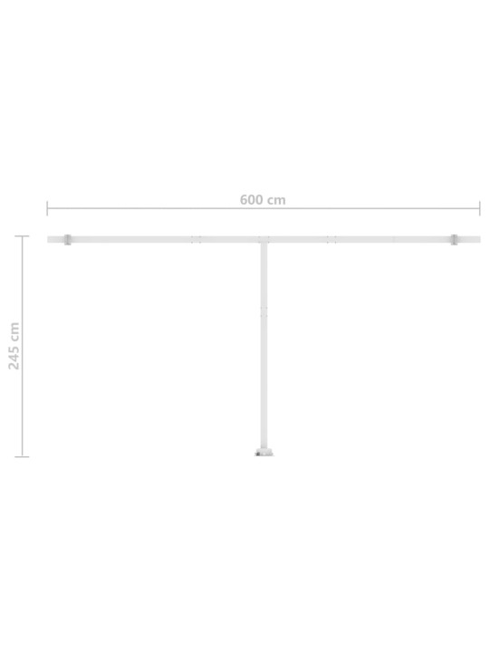 Automatinė markizė su LED/vėjo jutikliu, kreminė, 600x350cm