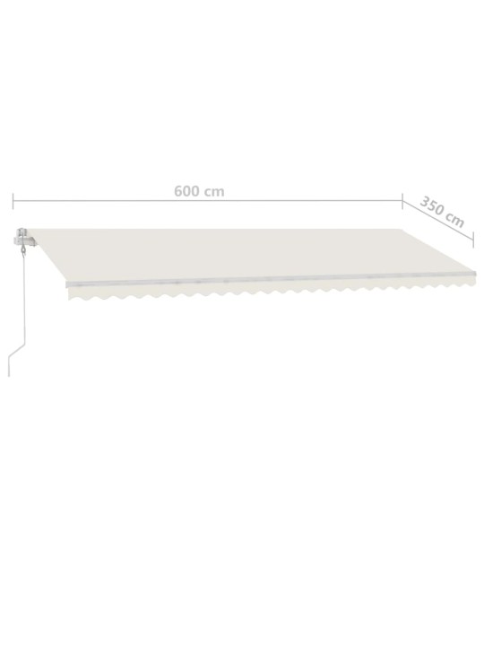 Automatinė markizė su LED/vėjo jutikliu, kreminė, 600x350cm