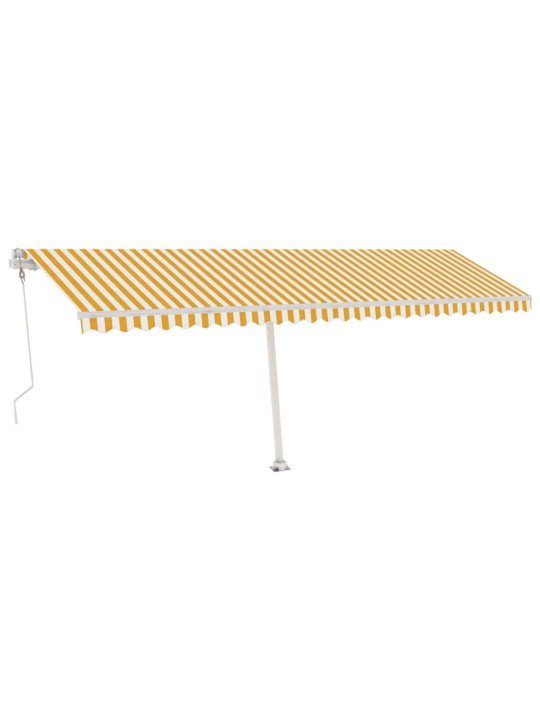 Markizė su LED/vėjo jutikliu, geltona/balta, 600x350cm