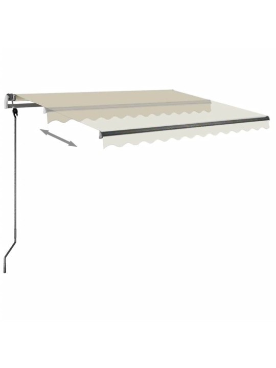 Rankiniu būdu ištraukiama markizė su LED, kreminė, 300x250cm