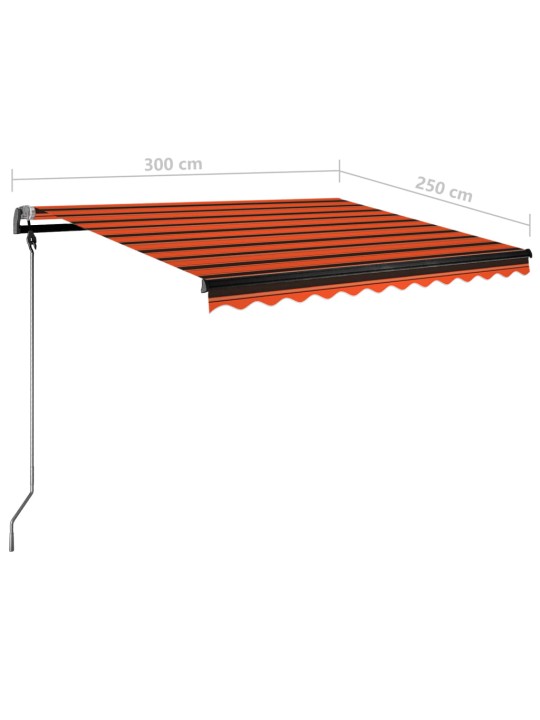 Rankiniu būdu ištraukiama markizė, oranžinė ir ruda, 300x250cm