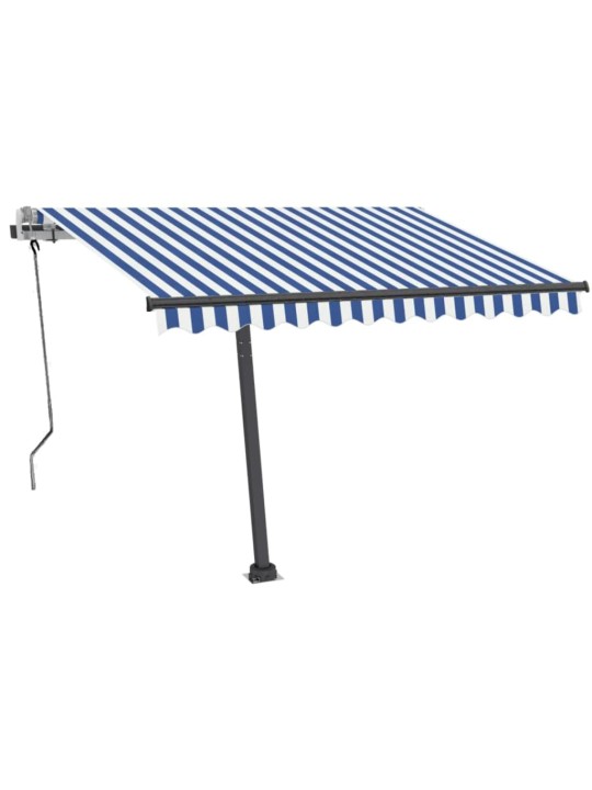 Rankiniu būdu ištraukiama markizė, mėlyna ir balta, 350x250cm