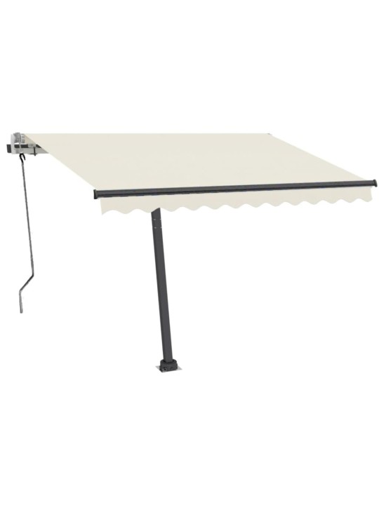 Rankiniu būdu ištraukiama markizė su LED, kreminė, 350x250cm