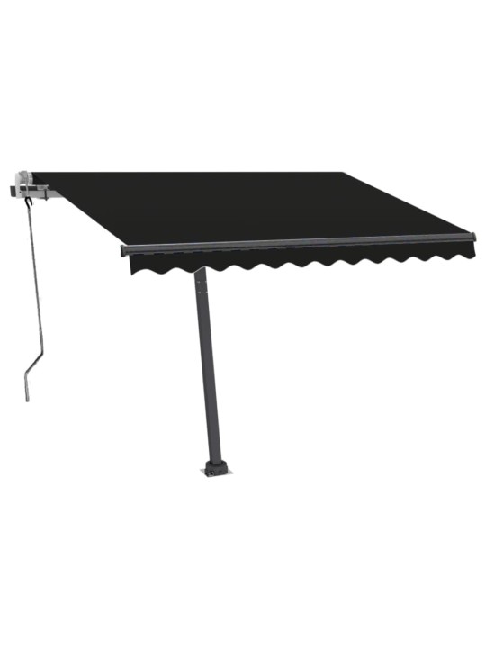 Rankiniu būdu ištraukiama markizė su LED, antracito, 350x250cm