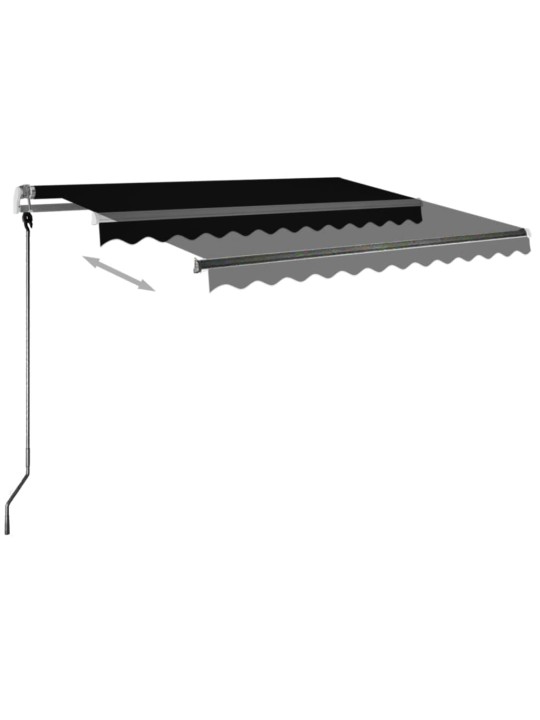 Rankiniu būdu ištraukiama markizė su LED, antracito, 350x250cm