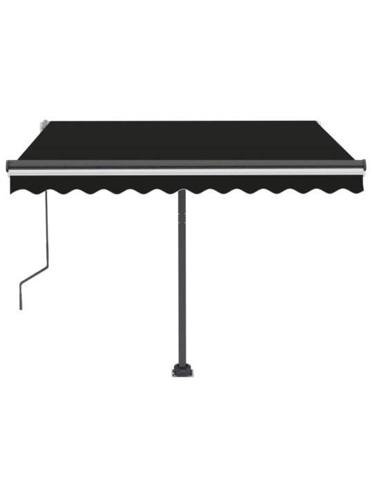 Rankiniu būdu ištraukiama markizė su LED, antracito, 350x250cm